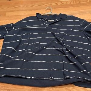 Croft & Barrow Men's Navy Polo with White Stripes